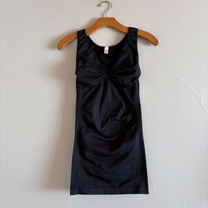 Florange Women Black Seamless Ruched Bust Shapewear Tank Top Camisole Size S/M